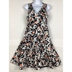 White House Black Market Women's Floral High-Low Fit-And-Flare‎ Dress, Size 6